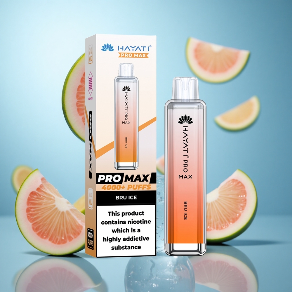 Bru Ledeni Hayati Pro Max 4000 Puffs Dual 1.1 Ohm Mesh Coil, 1400mAh baterija wholesale Serbia