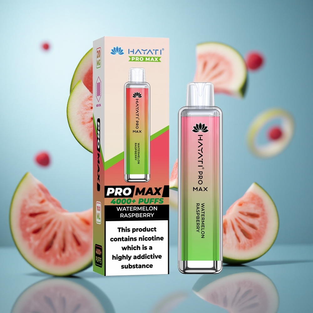 Lubenica Malina Hayati Pro Max 4000 Puffs Једнократни Вапе 1400mAh baterija, Dual 1.1 Ohm Mesh Coil wholesale Serbia