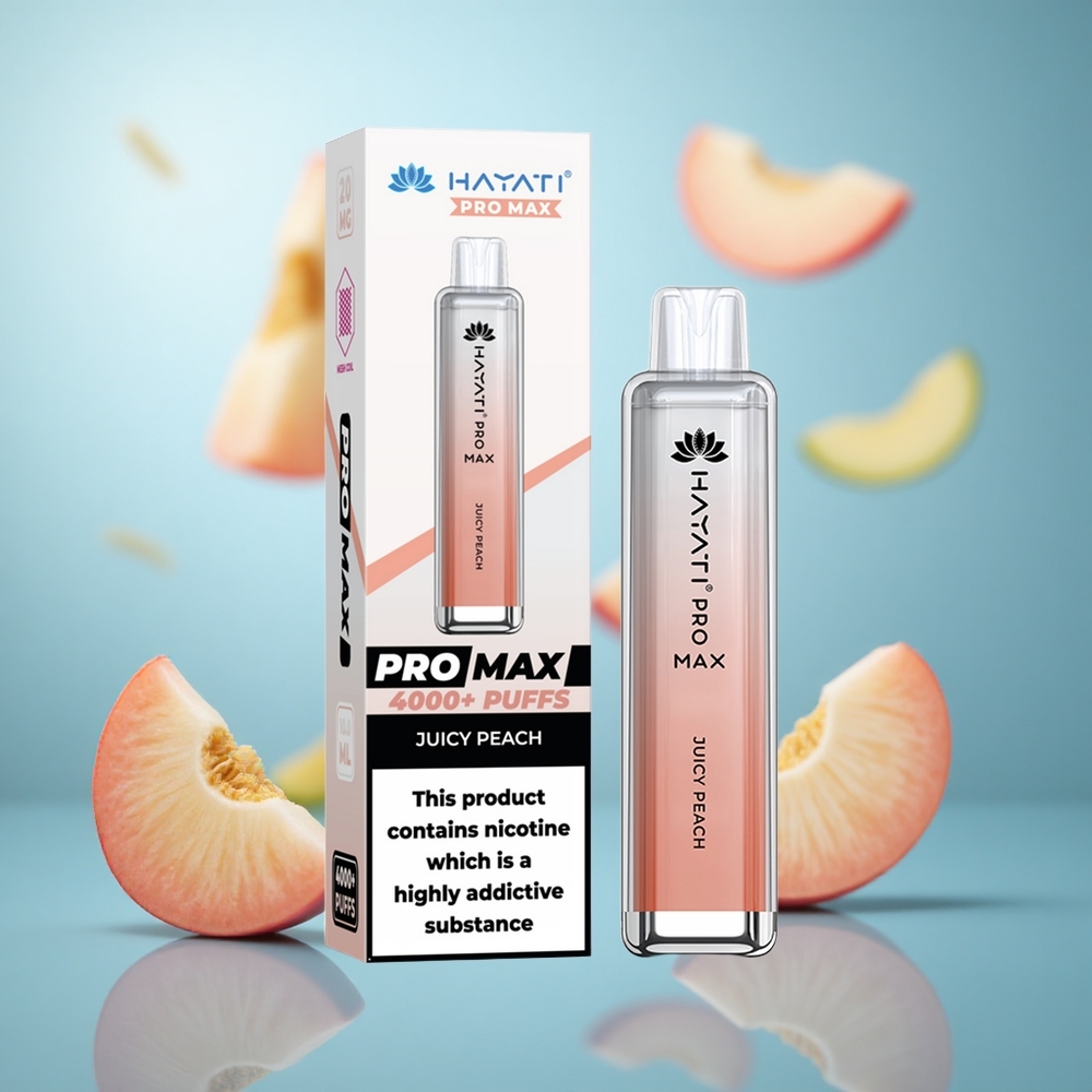 Sočna breskva Hayati Pro Max 4000 Puffs Једнократни Вапе, 2%/5% Никотин, punjiva baterija, wholesale Serbia