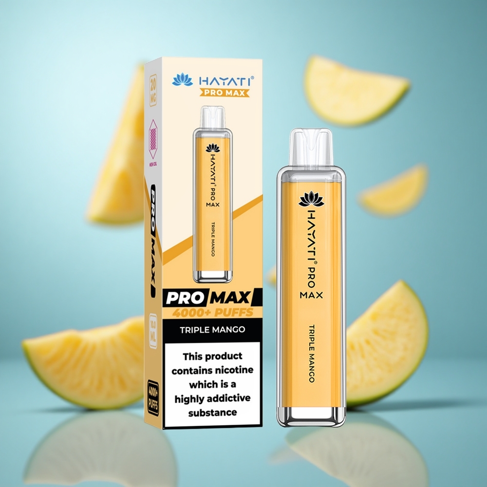 Triple Mango Hayati Pro Max 4000 Puffs Dvoslojna 1.1 Om Mrežna Zavojnica, Punjiva Baterija wholesale Serbia