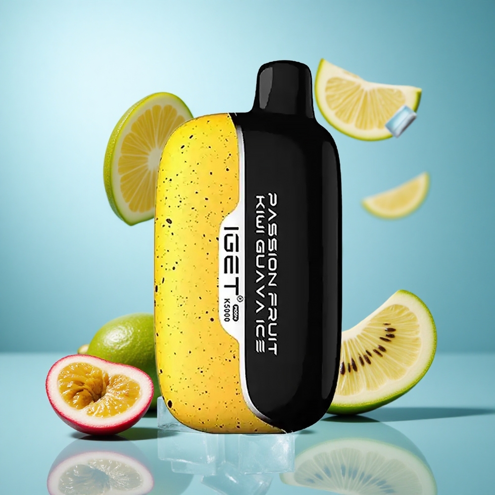 Passion Fruit Kiwi Guava Ice IGET Moon K5000 Puffs Једнократни Вапе Net Weight: 81.5 g, Puff: Do 5000 Puffova wholesale Serbia