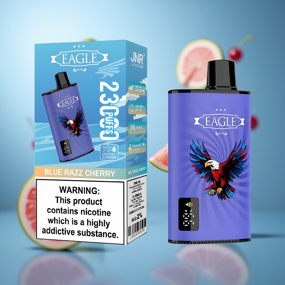 Plava Malina Trešnja JNR EAGLE Smart 23000 Puffs Digitalni Ekran 1.0ohm Mesh Kalem wholesale Serbia