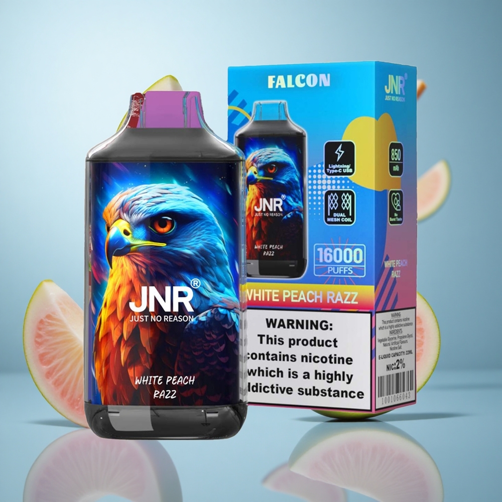 Bela Breskva Malina JNR Falcon 16000 Pufova 850 mAh 22ml wholesale Serbia