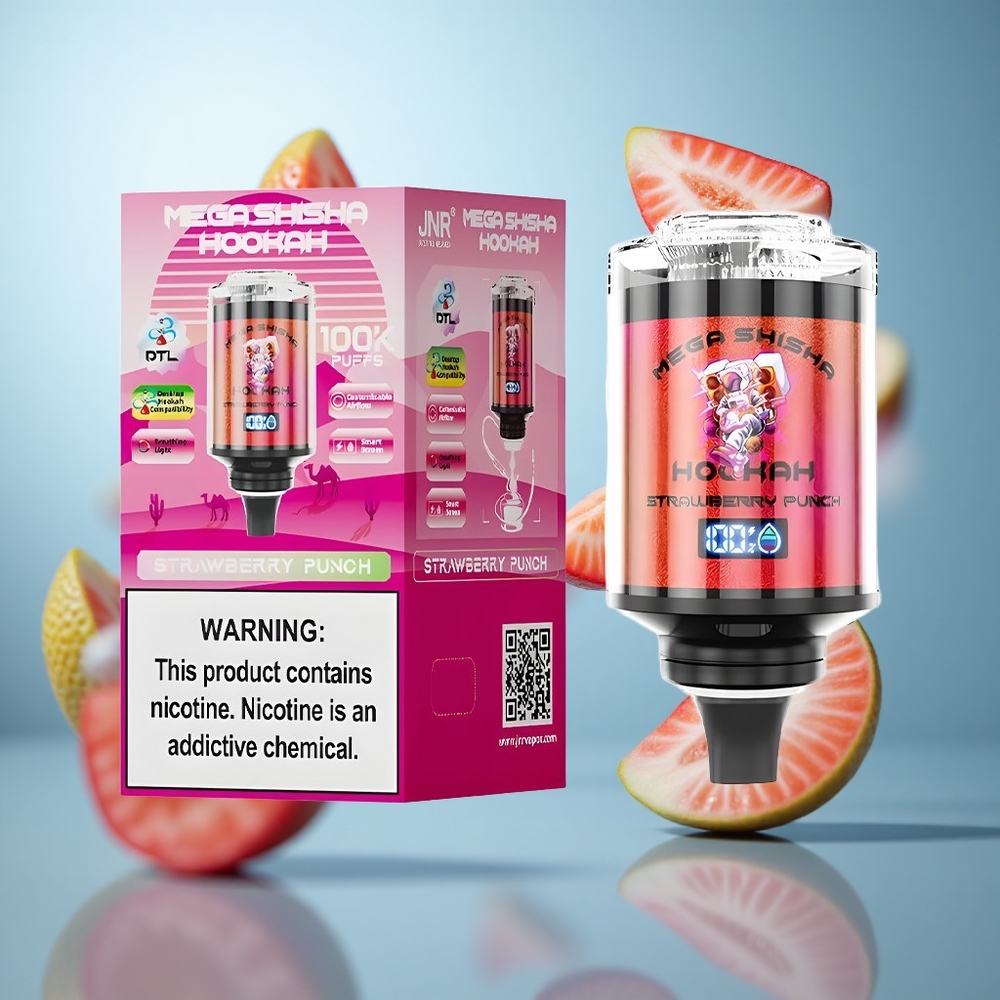 Jagoda Punč JNR Mega Shisha Hookah 100 hiljada dimova 60ml Kapacitet e-tečnosti wholesale Serbia