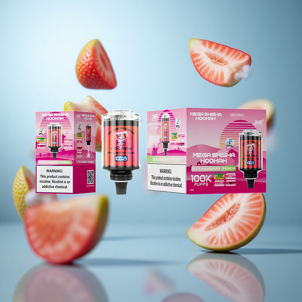 Jagoda Punč JNR Mega Shisha Hookah 100 hiljada dimova 60ml Kapacitet e-tečnosti wholesale Serbia