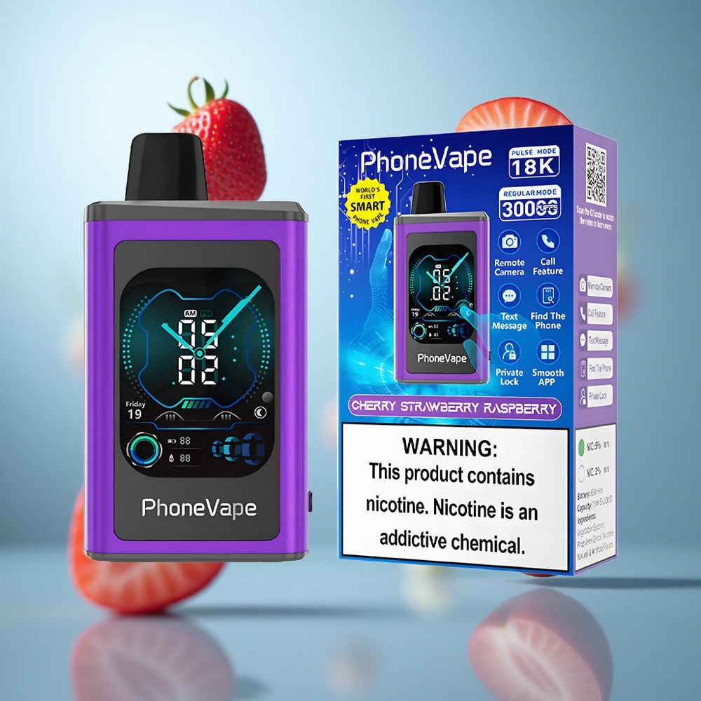 Trešnja Jagoda Malina JNR PhoneVape 30000 puševa Punjiva Baterija 850mAh Ekran wholesale Serbia