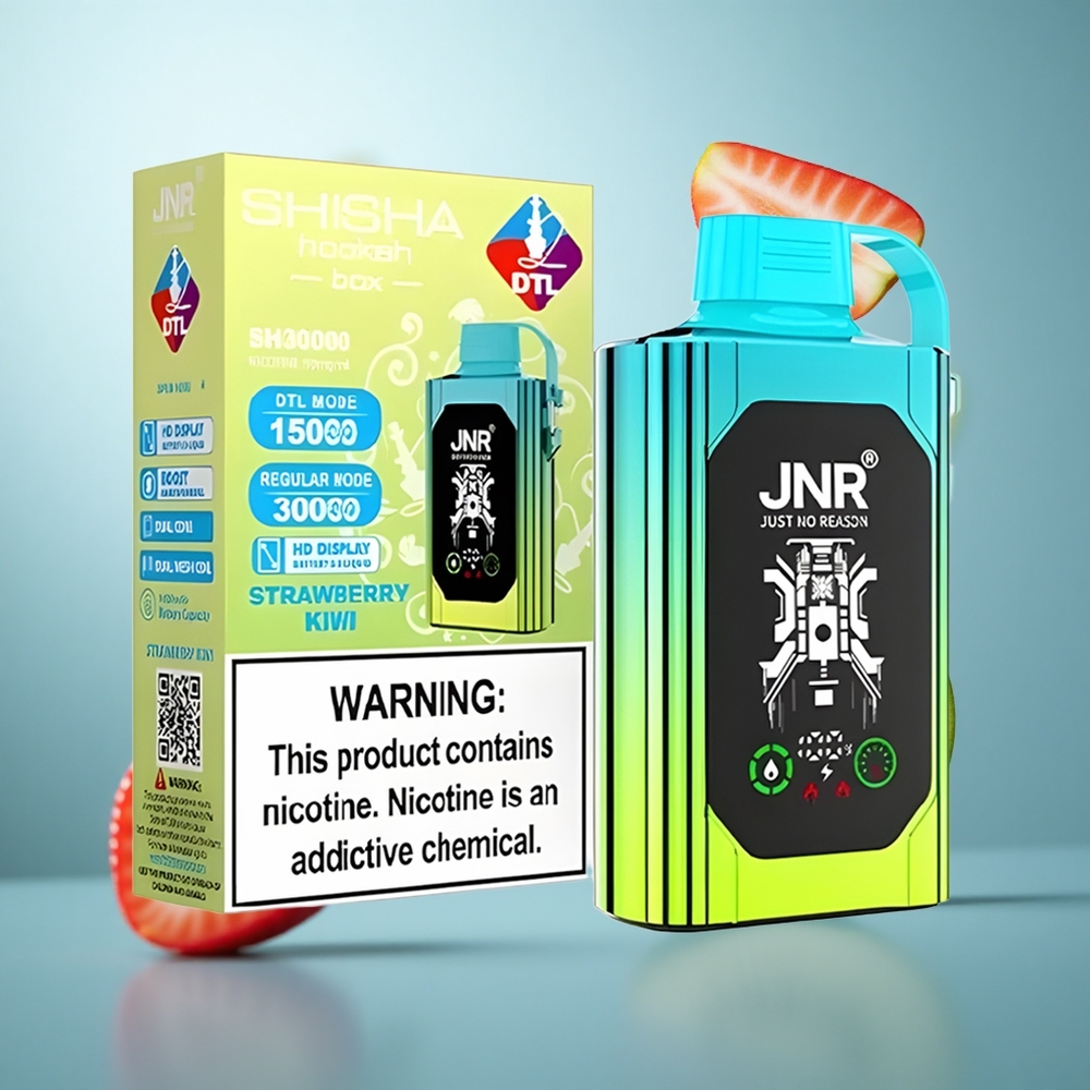 Јагода-Киви JNR Shisha Hookah Box 20500 Пуфова HD Display, Dual Mesh Coil & Dual Core wholesale Serbia