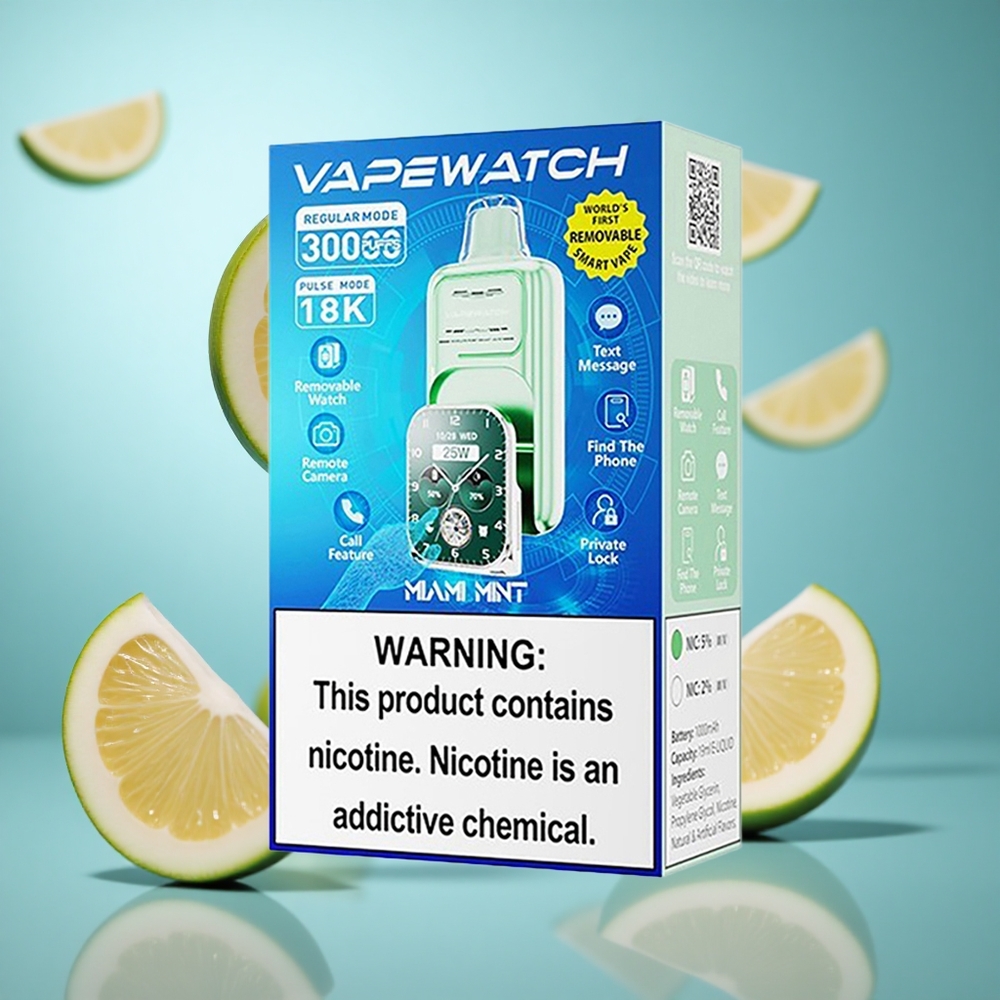 Miami Menta JNR Vape Watch 30000 Pufova 19mL Tečnosti Type-C Brzo Punjenje wholesale Serbia
