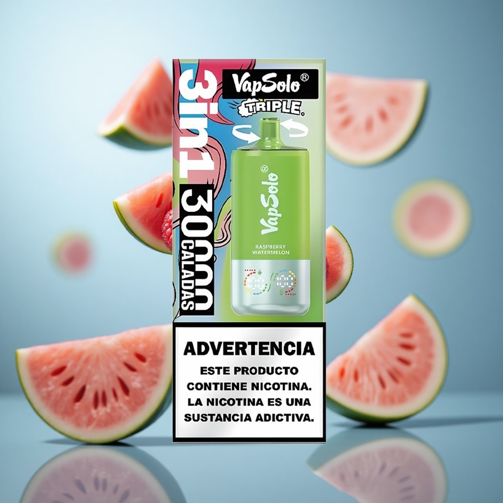 Malina lubenica Vapsolo Triple 30000 Puffs Dimenzije pakovanja: 47 x 47 x 115mm Punjenje: Type-C wholesale Serbia