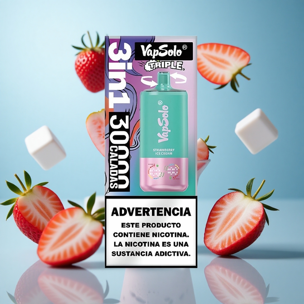 Јагода сладолед Vapsolo Triple 30000 пуфова Димензије паковања: 47 x 47 x 115mm Тип-C wholesale Serbia