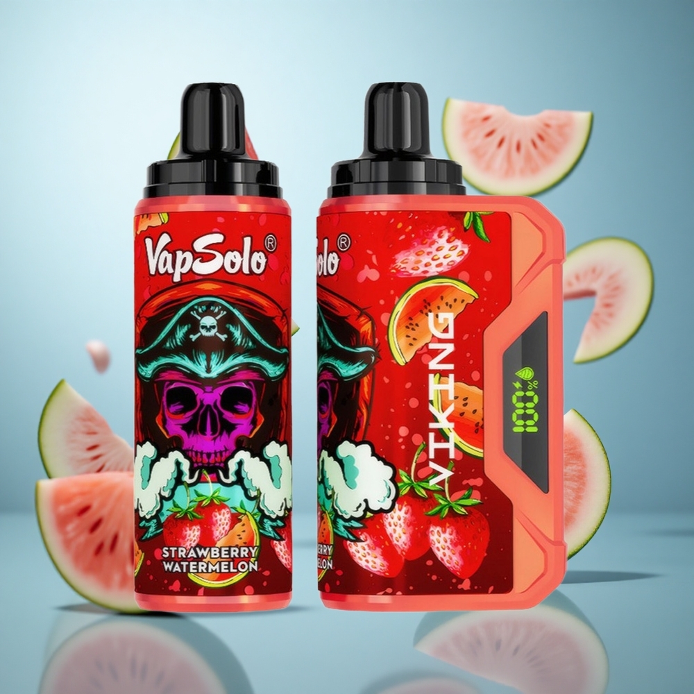 Јагодa Лубеница VapSolo VIKING 12000 Пуфова Диспозабл Вејп са 22ml Течности и Type-C Пуњење wholesale Serbia