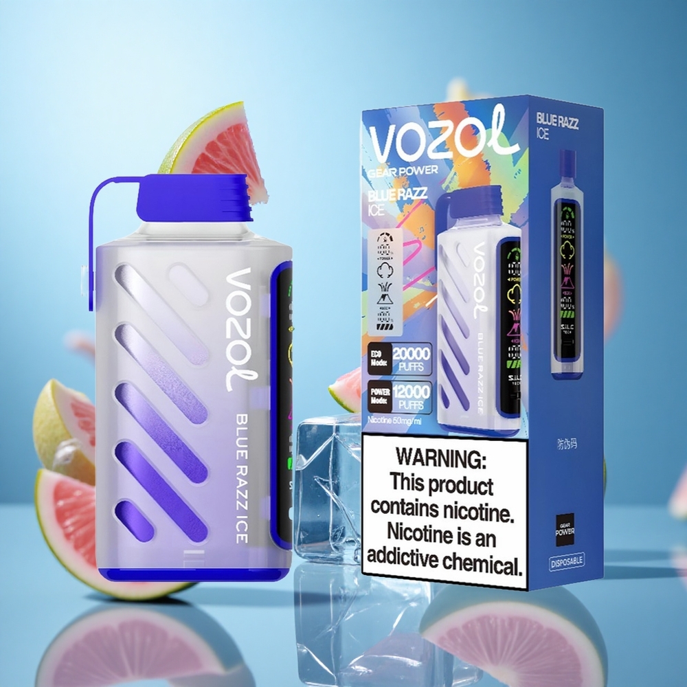 Plava Malina Led VOZOL Gear Power 20000 Puffova Dual Mesh Coil 20mL Kapacitet wholesale Serbia