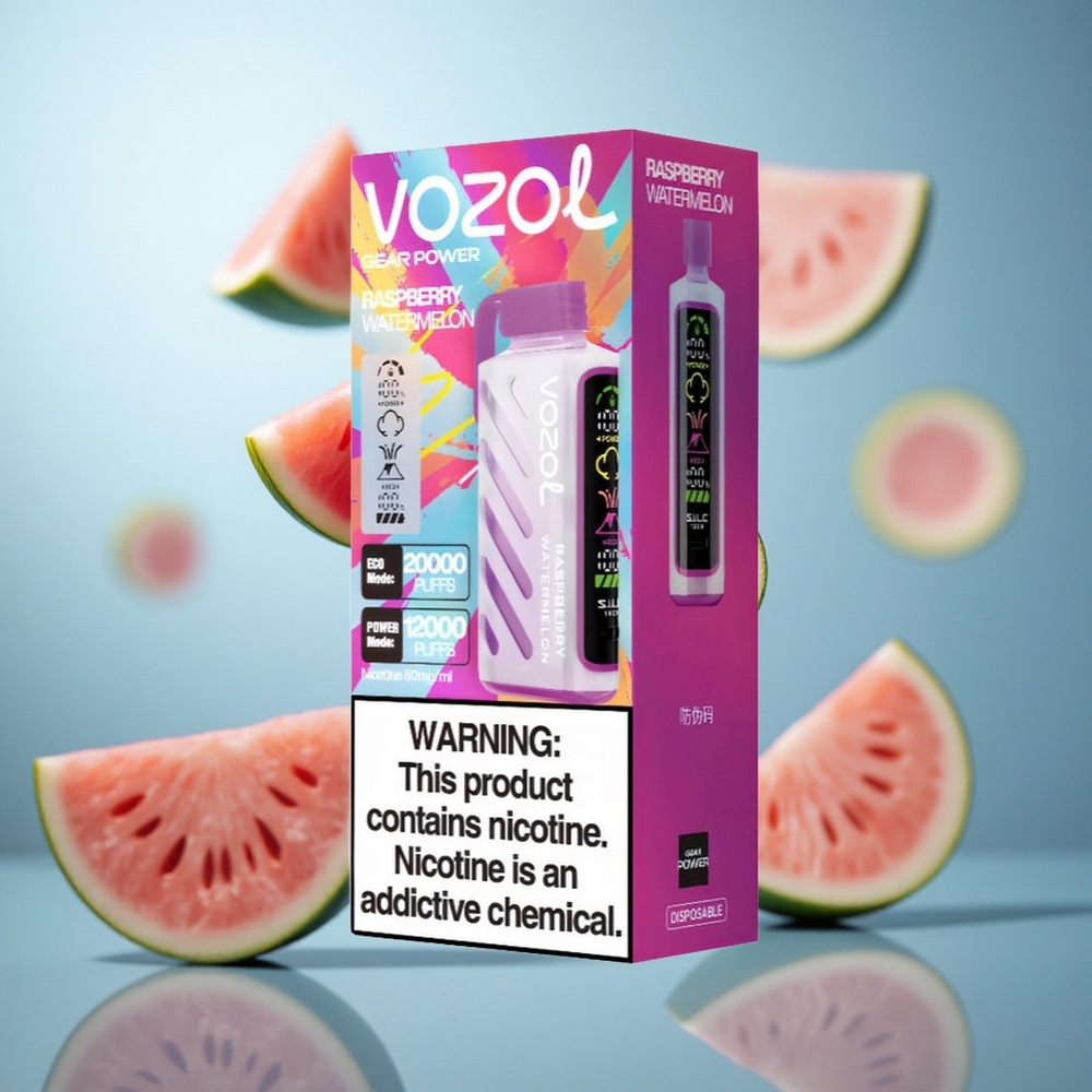 Малина Лубеница VOZOL Gear Power 20000 Пуфова Технологија: S.i.L.C. Tech ЕКО Мод Пуфови: 20000 Пуфова wholesale Serbia